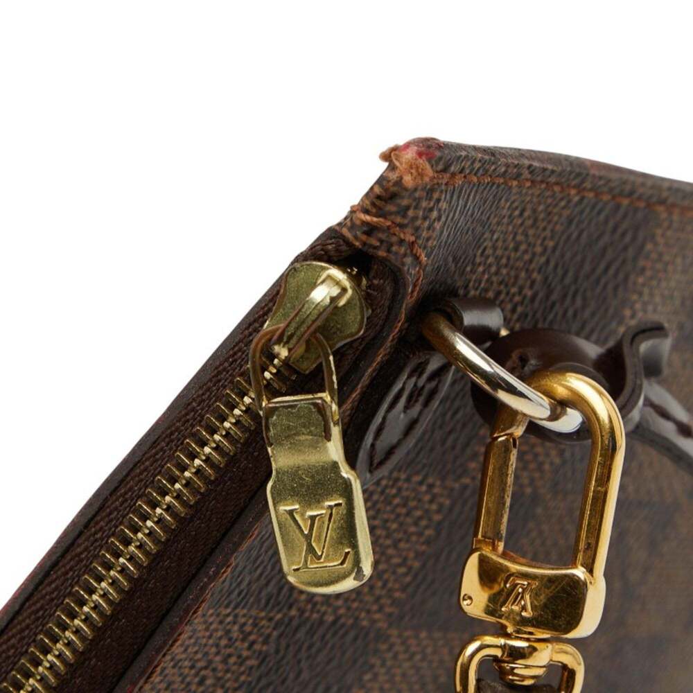 LOUIS VUITTON Authentic Brown Damier Leather Neverfull MM Pouch - Picture 7 of 10